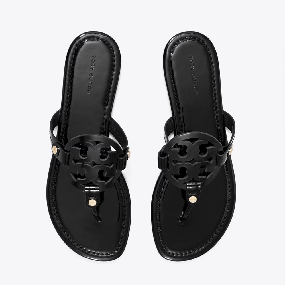 Tory Burch Miller Patent Sandals in Black